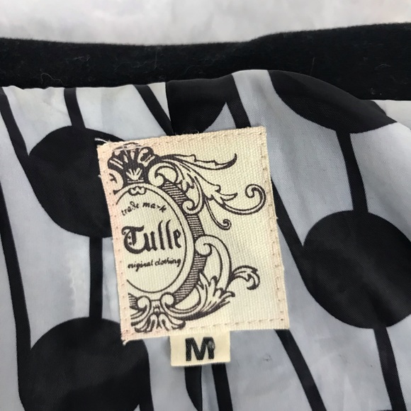 Anthropologie Tulle black blazer coat lined medium - Picture 5 of 5